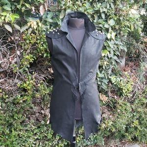 Amazing Elizabeth Michaels Leather Studded Vest